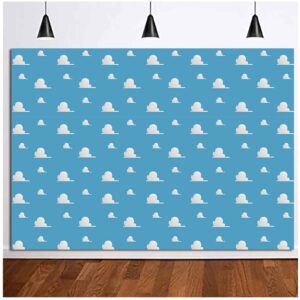 art studio it's a boy story themed birthday party photography backdrops 5x3ft blue sky white clouds baby shower photo background kids hero photo booth studio props vinyl