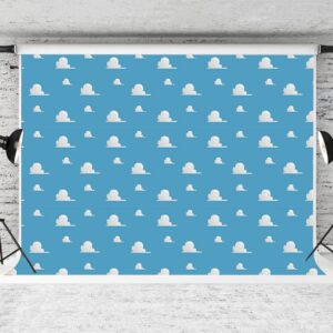 Art Studio It's a Boy Story Themed Birthday Party Photography Backdrops 5x3ft Blue Sky White Clouds Baby Shower Photo Background Kids Hero Photo Booth Studio Props Vinyl