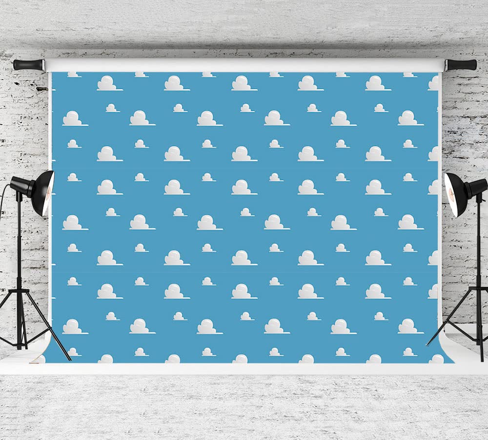 Art Studio It's a Boy Story Themed Birthday Party Photography Backdrops 5x3ft Blue Sky White Clouds Baby Shower Photo Background Kids Hero Photo Booth Studio Props Vinyl