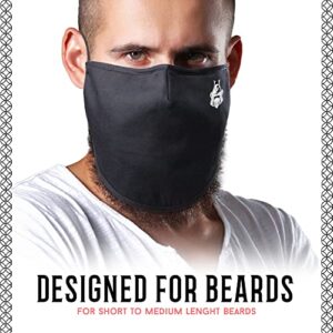 Bearded Samurai Beard Shield - Reusable Face Mask For Beards with Filter Pocket, For Short and Medium Length Beards