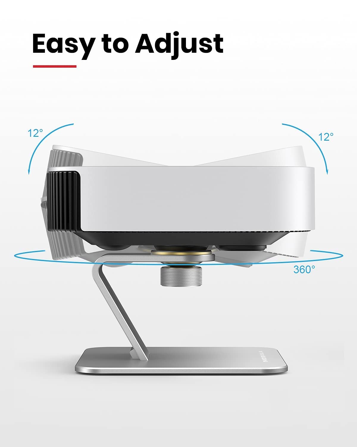 Nebula Capsule II Smart Mini Projector with Nebula Desktop Stand for Projectors, 360° and Height Adjustment