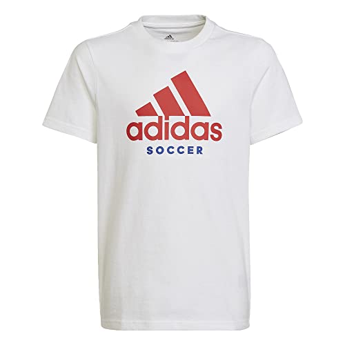 adidas Boys' Soccer Logo Tee, White, Small