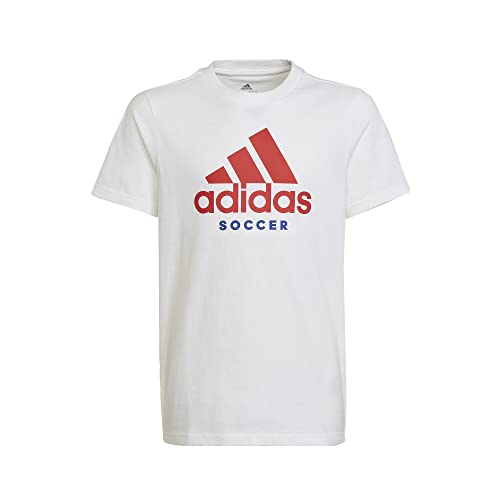 adidas Boys' Soccer Logo Tee, White, Small