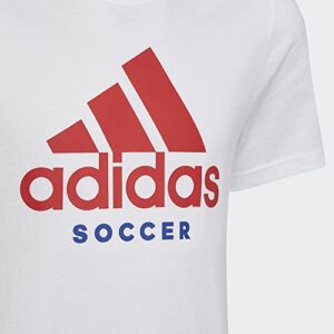 adidas Boys' Soccer Logo Tee, White, Small