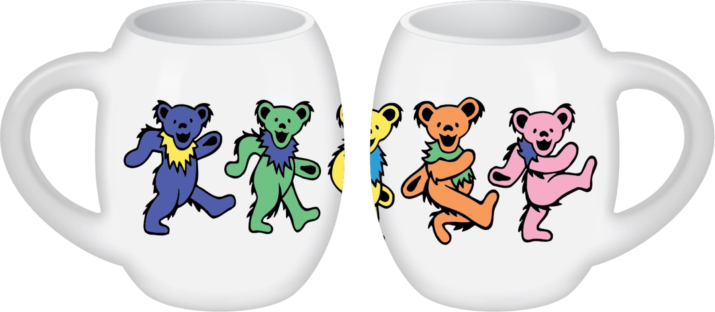 Bioworld Grateful Dead Dancing Bears 18 oz Oval Ceramic mug