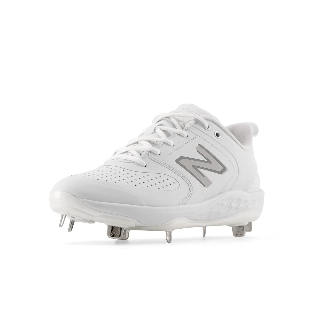 New Balance Women's Fresh Foam Velo V3 Softball Shoe, White/White, 9.5