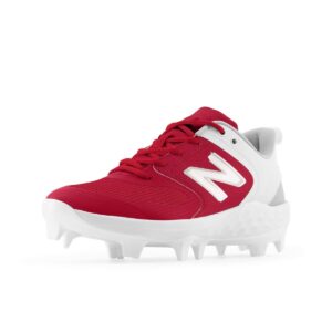 new balance women's fresh foam velo v3 molded softball shoe, red/white, 7