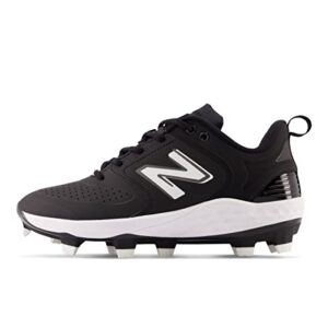 new balance women's fresh foam velo v3 molded softball shoe, black/white, 7 wide