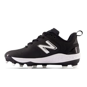 New Balance Women's Fresh Foam Velo V3 Molded Softball Shoe, Black/White, 7 Wide