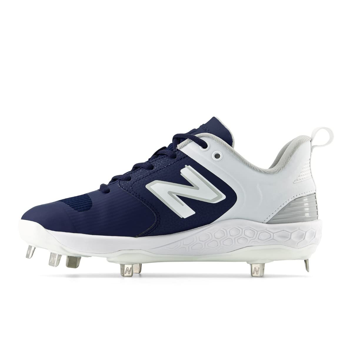 New Balance Women's Fresh Foam Velo V3 Softball Shoe, Navy/White, 9