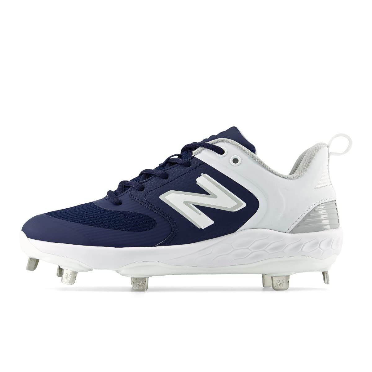 New Balance Women's Fresh Foam Velo V3 Softball Shoe, Navy/White, 9