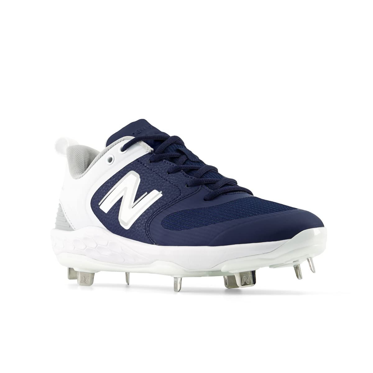 New Balance Women's Fresh Foam Velo V3 Softball Shoe, Navy/White, 9