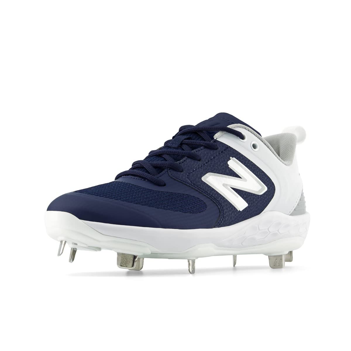 New Balance Women's Fresh Foam Velo V3 Softball Shoe, Navy/White, 9