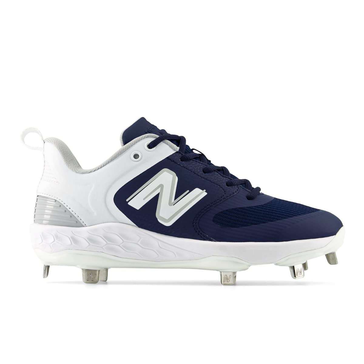 New Balance Women's Fresh Foam Velo V3 Softball Shoe, Navy/White, 9