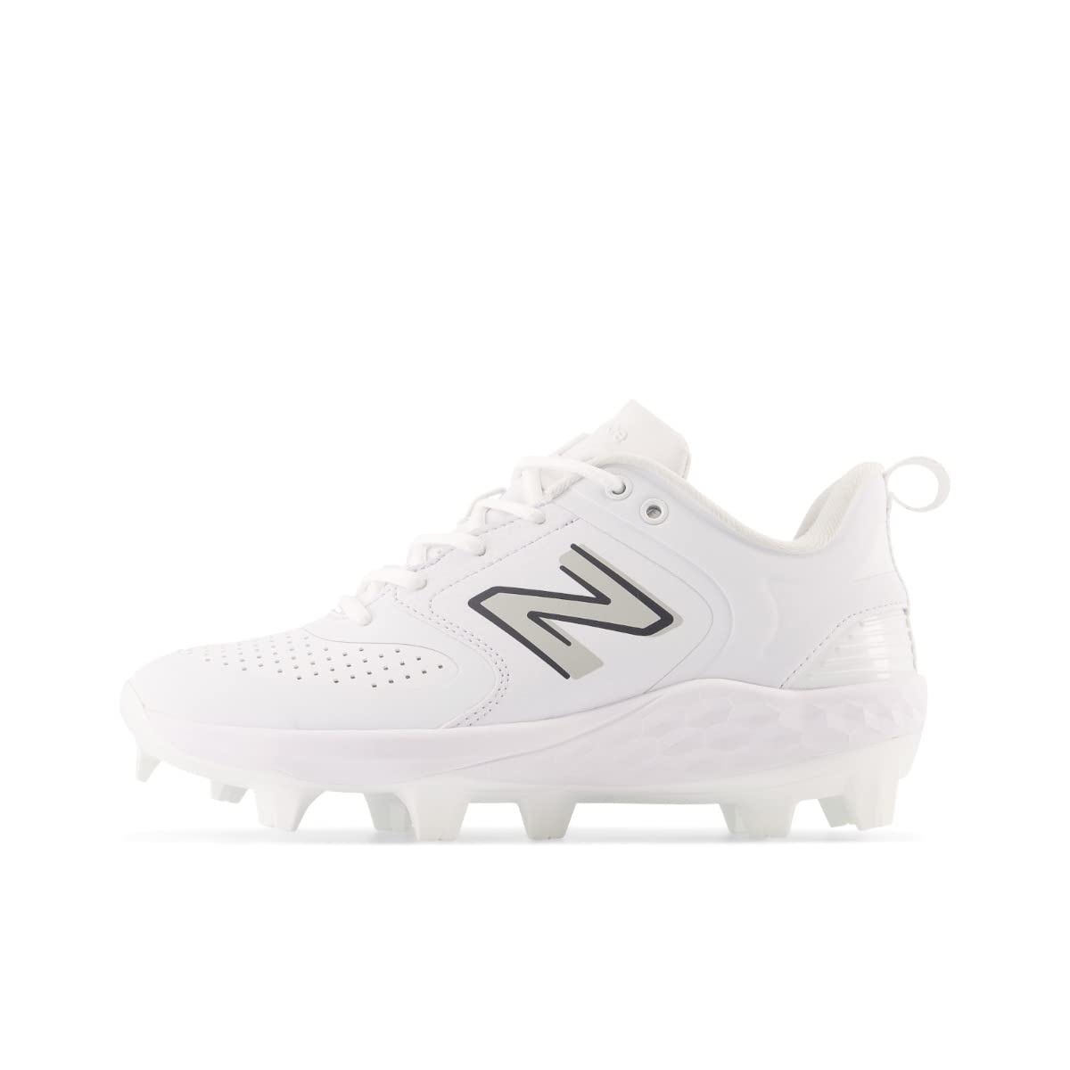 New Balance Women's Fresh Foam Velo V3 Molded Softball Shoe, White/White, 9