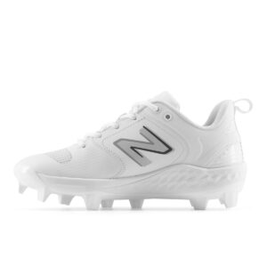 new balance women's fresh foam velo v3 molded softball shoe, white/white, 8