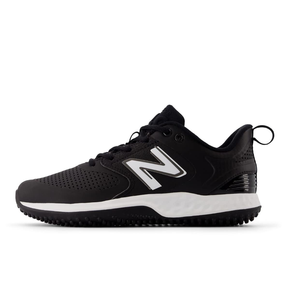 New Balance Women's Fresh Foam Velo V3 Turf-Trainer Softball Shoe, Black/White, 8.5