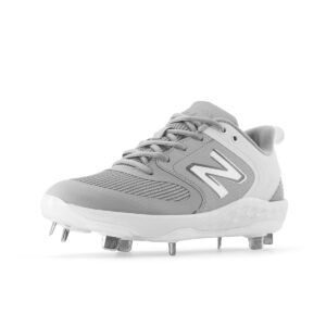 New Balance Women's Fresh Foam Velo V3 Softball Shoe, Grey/White, 9