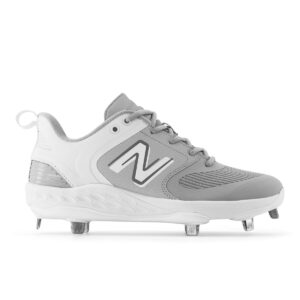 New Balance Women's Fresh Foam Velo V3 Softball Shoe, Grey/White, 9