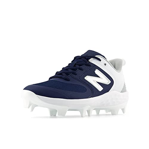 New Balance Women's Fresh Foam Velo V3 Molded Softball Shoe, Navy/White, 8