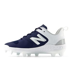 new balance women's fresh foam velo v3 molded softball shoe, navy/white, 8