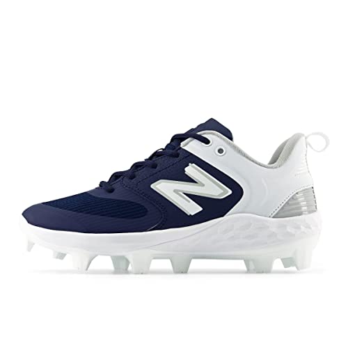 New Balance Women's Fresh Foam Velo V3 Molded Softball Shoe, Navy/White, 8