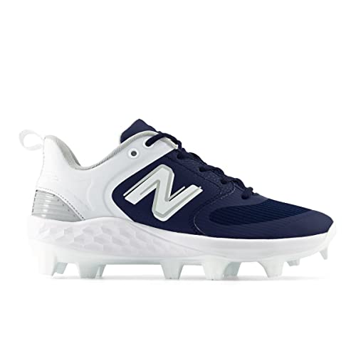 New Balance Women's Fresh Foam Velo V3 Molded Softball Shoe, Navy/White, 8