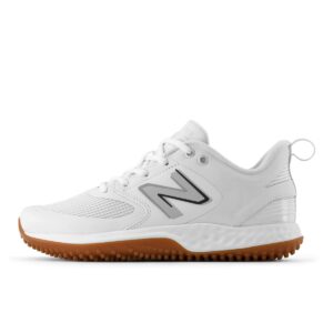 new balance women's fresh foam velo v3 turf-trainer softball shoe, white/white, 8
