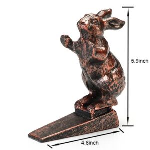 WEMPOLU Cast Iron Door Stop Wedge Cute Rabbit Door Stopper for Bottom of Door(Antique Copper, 2.49LBs)………