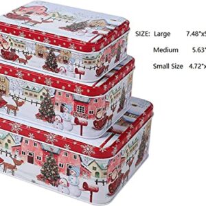 YWKXM Christmas Cookie Tins Cookie Jars Food Storage - Decorative Cookie Gift Tins, Extra Thick Metal (2)