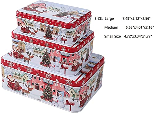 YWKXM Christmas Cookie Tins Cookie Jars Food Storage - Decorative Cookie Gift Tins, Extra Thick Metal (2)