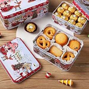 YWKXM Christmas Cookie Tins Cookie Jars Food Storage - Decorative Cookie Gift Tins, Extra Thick Metal (2)