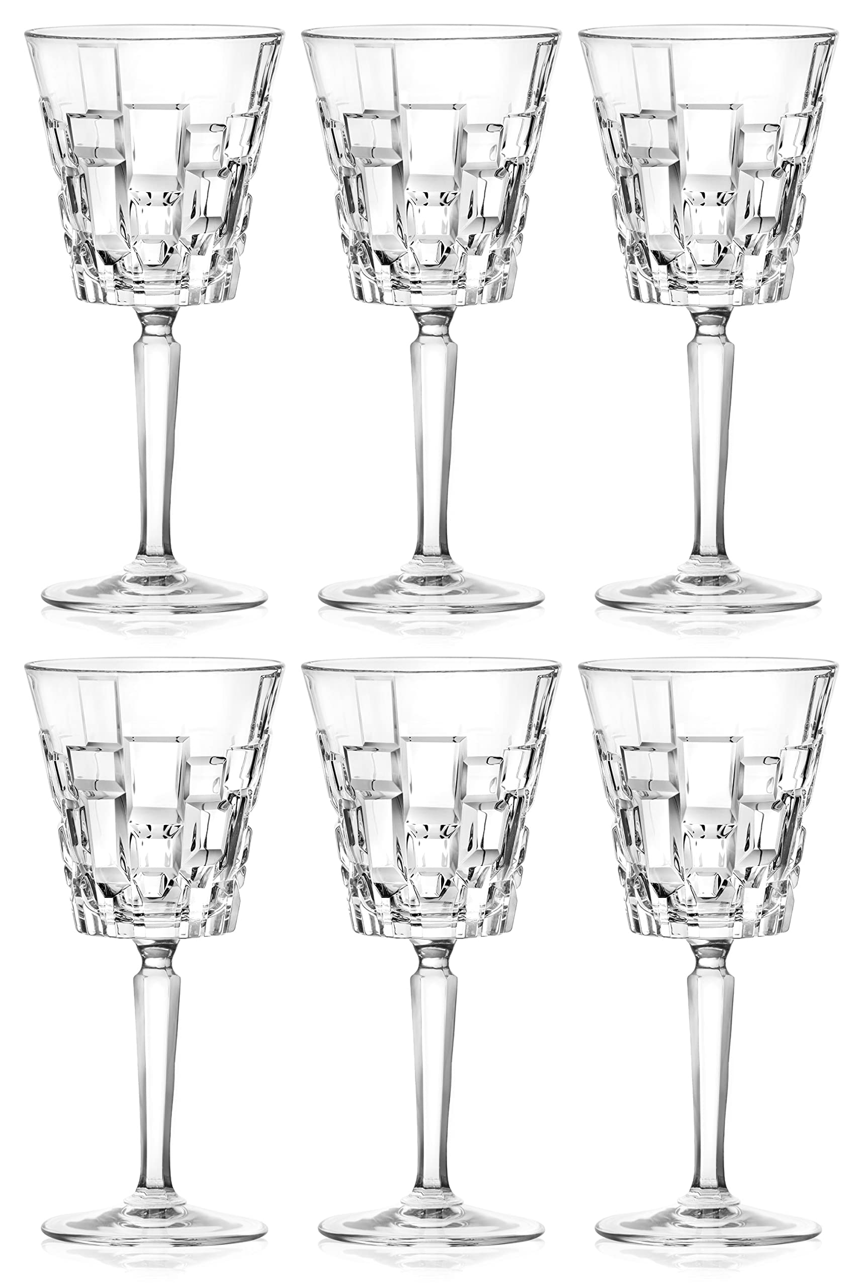 Barski Wine Glass - Goblet - Red Wine - White Wine - Water Glass - Stemmed Glasses - Set of 6 Goblets - Crystal like Glass - 9.3 oz. Beautifully Designed Made in Europe