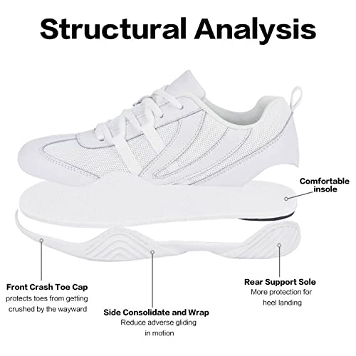 CADIDL Cheer Shoes Women Cheerleading Dance Shoes Tennis Athletic Flats Walking Sneakers for Girls White 7 (M) US