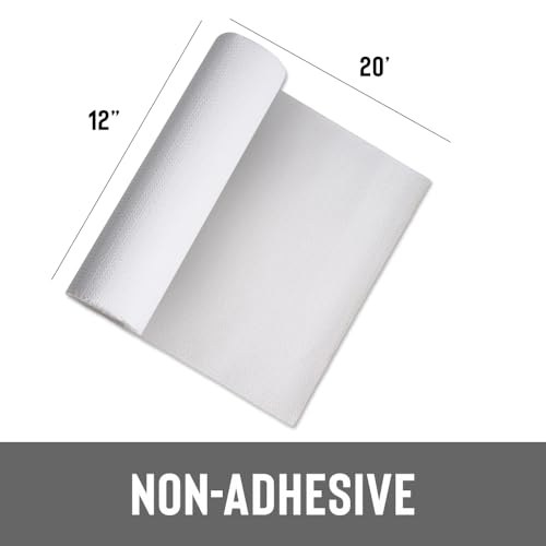 Con-Tact Brand Grip Prints Non-Adhesive Non-Slip Counter Top, Drawer/Shelf Liner, 12" x 20', White