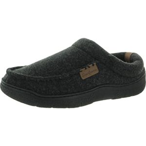 dearfoams men's clog style memory foam slippers wool blend (small, black, small)