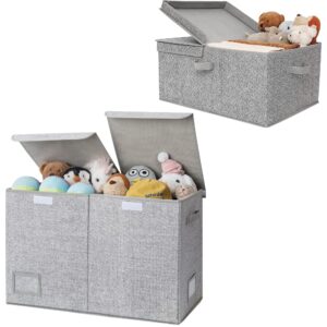 granny says bundle of 1-pack big toy box & 1-pack gray storage basket with lid