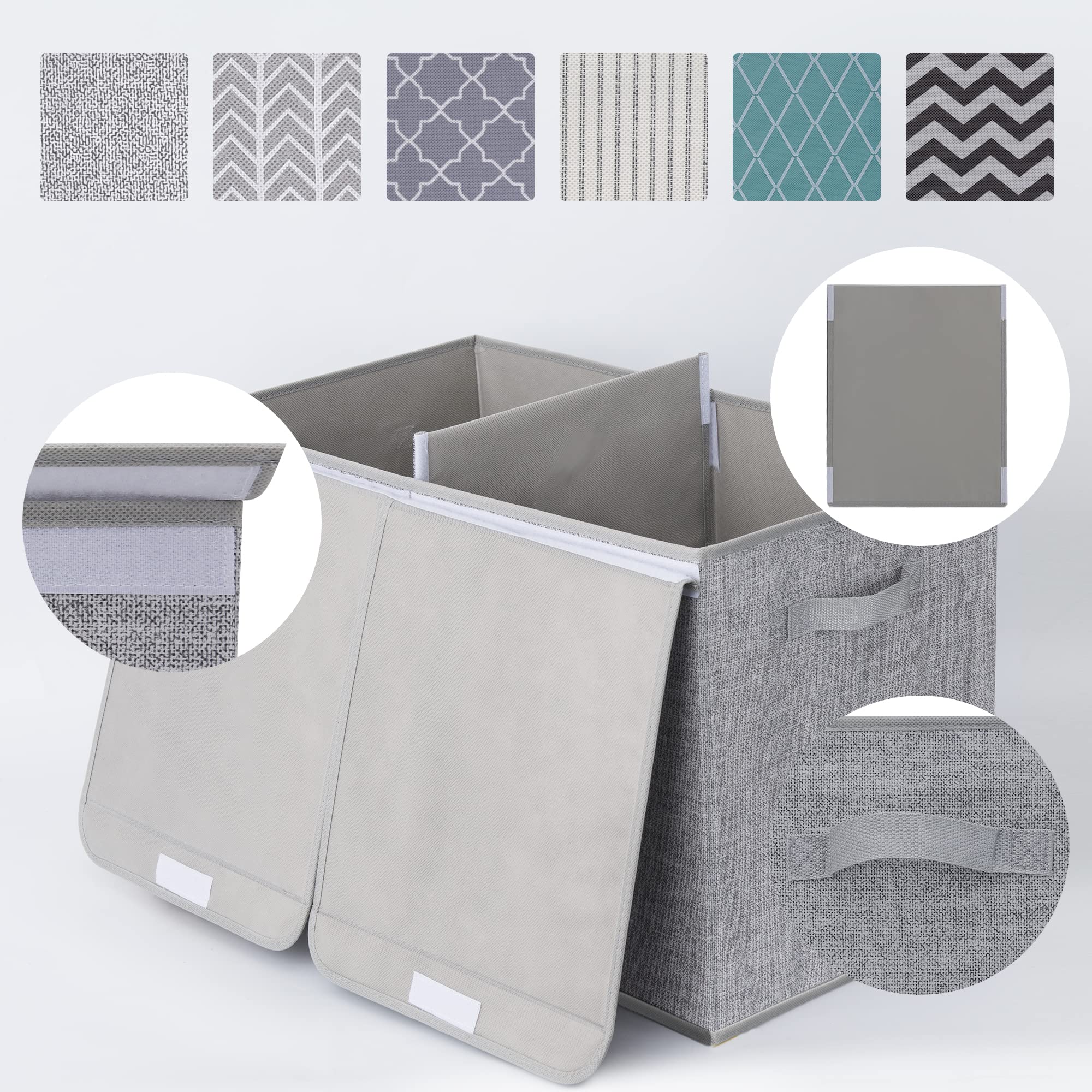 GRANNY SAYS Bundle of 1-Pack Big Toy Box & 1-Pack Gray Storage Basket with Lid