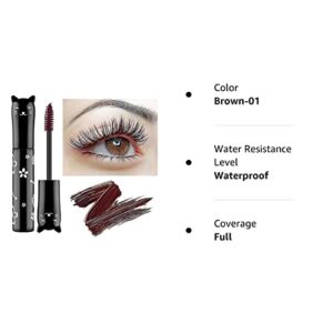 Brown Mascara Waterproof Fast Dry Eyelashes Eye Makeup Volumizing Lengthening Defining Curling Multiplying Buildable Formula