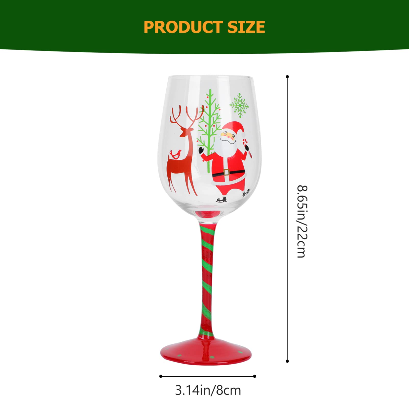 Angoily Christmas Wine Glasses with Stem, Santa Claus and Elk Glass Christmas Wine Goblets Cups for Home Bar and Nightclub, Christmas Cocktails Glasses Goblet for Xmas Holiday Wineglass Gift