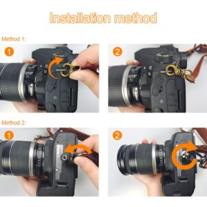Kasla Camera Strap,Camera Straps for Photographers,Leather Dual Camera Strap for Two DSLR/SLR Cameras (Brown)