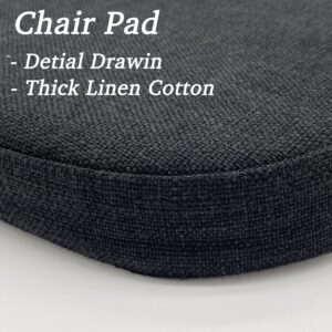 KGPLOME Chair Cushion with Ties for Dining Chair - Memory Foam No Slip Kitchen Chair pad and Dining Room Seat Cushion with Machine Washable Cover [16.5 X 16.2 Inches] - Black