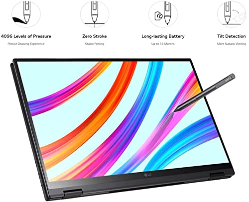 LG gram Ultra-Light Laptop, Evo i7-1165G7, 16" WQXGA (2560 x 1600) IPS 16:10 2in1 Touch Display, 21 Hr Battery Life, Wi-Fi 6, Thunderbolt 4, Stylus Pen, Fingerprint, Webcam (16GB RAM | 512GB PCIe SSD)