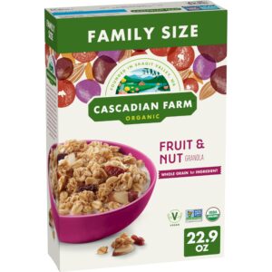 cascadian farm organic fruit and nut granola, whole grain oats, 22.9 oz