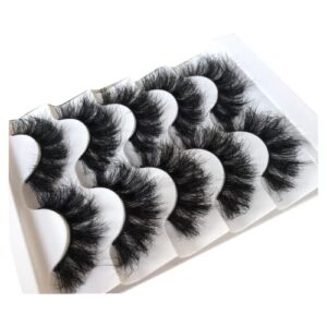 Gmagictobo False Eyelashes Fluffy 3D Faux Mink Lashes 22MM Dramatic False Lashes Pack Long Thick Volume Soft Strip Fake Eye Lashes 5 Pairs Multipack