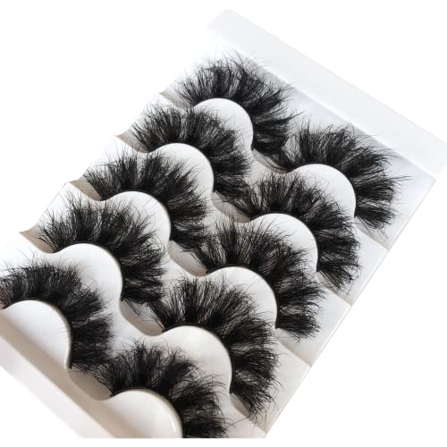 Gmagictobo False Eyelashes Fluffy 3D Faux Mink Lashes 22MM Dramatic False Lashes Pack Long Thick Volume Soft Strip Fake Eye Lashes 5 Pairs Multipack