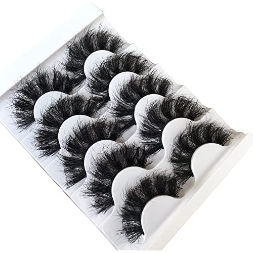 Gmagictobo False Eyelashes Fluffy 3D Faux Mink Lashes 22MM Dramatic False Lashes Pack Long Thick Volume Soft Strip Fake Eye Lashes 5 Pairs Multipack