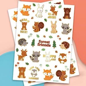 xo, Fetti Woodland Animal Temporary Tattoos - 42 Glitter Styles | Forest Friends Birthday Party Supplies, Deer Baby Shower, Bear Favors, Fox, Owl