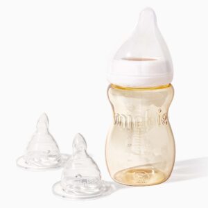 minbie 3 month+ breastfeeding baby bottle, bpa-free kit