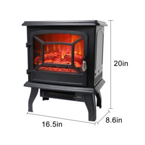 FRITHJILL Electric Fireplace Heater,1400w Indoor Freestanding Portable Fireplace Stove, Overheating Safety Protection